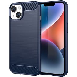 Mobigear Brushed Slim Coque iPhone 15 Plus Coque arrière en TPU Souple - Bleu
