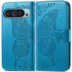 Mobigear Butterfly Housse Google Pixel 9 Etui Porte-Monnaie - Bleu