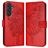 Mobigear Butterfly Housse Samsung Galaxy M55 Etui Porte-Monnaie - Rouge