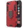 Mobigear Armor Ring Coque iPhone SE (2022) Coque arrière Rigide Anti-Chocs avec Anneau-Support - Rouge