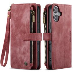 CaseMe C30 Housse iPhone 17 Etui Porte-Monnaie - Rouge