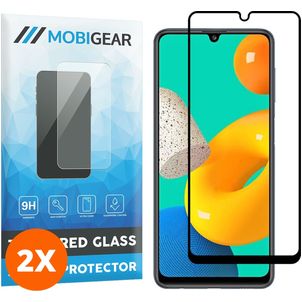 Mobigear Premium Samsung Galaxy M32 4G Verre trempé Protection d'écran - Compatible Coque - Noir (Lot de 2)