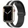 Mobigear Stripe Mag Bracelet Silicone Apple Watch Fermeture magnétique - 42/41/40/38 mm - Noir / Blanc
