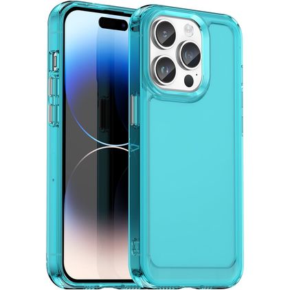 Mobigear Crystal Coque iPhone 15 Pro Coque arrière en TPU Souple - Bleu