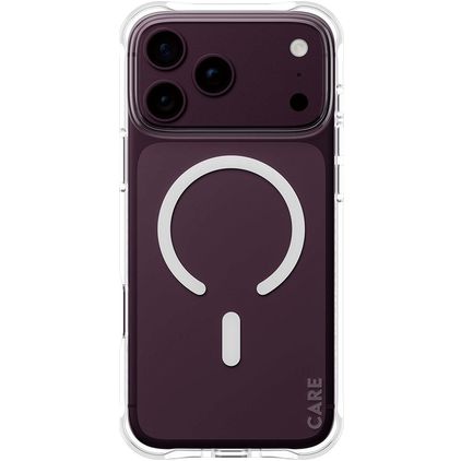 CARE by PanzerGlass Fashionable iPhone 18 Pro Max MagSafe TPU souple Coque arrière - Transparent / Blanc