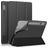 Mobigear Tri-Fold Gel Coque Lenovo Tab P12 Etui en TPU,Similicuir - Noir