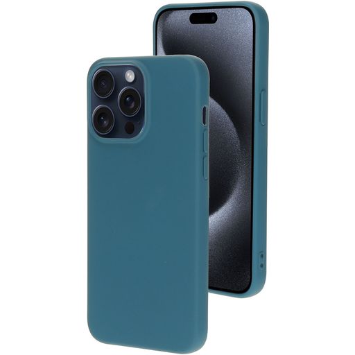 Mobiparts Coque iPhone 15 Pro Max Coque arrière en Silicone - Blueberry Blue