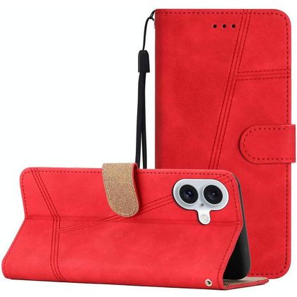Mobigear Stitch iPhone 17 Étui Portefeuille - Rouge