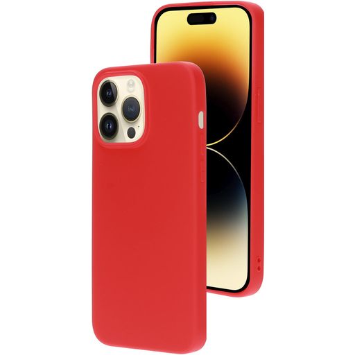 Mobiparts Coque iPhone 14 Pro Max Coque arrière en Silicone - Scarlet Red