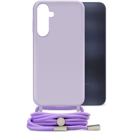 Mobilize Lanyard Gelly Samsung Galaxy A25 Coque avec cordon en TPU Souple - Pastel Purple