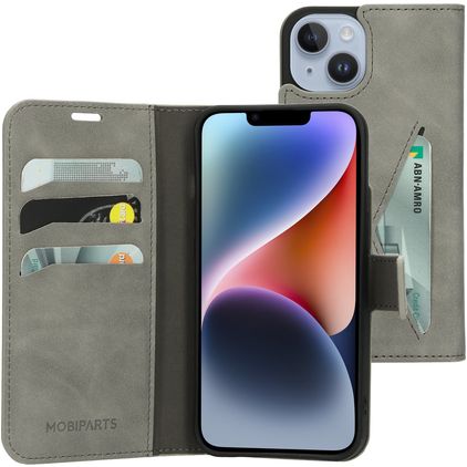 Mobiparts Classic Wallet Housse iPhone 14 Etui Porte-Monnaie - Granite Grey