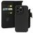 Mobiparts Housse iPhone 15 Pro MagSafe Etui avec Coque Détachable en Cuir Véritable Porte-Monnaie - Noir