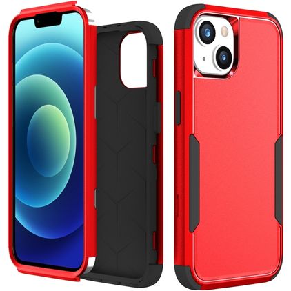 Mobigear Ultra Tough Coque iPhone 15 Plus Coque arrière Rigide Anti-Chocs - Rouge
