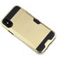 Mobigear Brushed Card Coque iPhone XR Coque arrière Rigide Anti-Chocs avec Porte-Cartes - Rouge