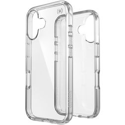 Speck Presidio Perfect Clear Coque Transparente iPhone 16 Coque arrière Rigide Anti-Chocs - Transparent