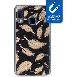 My Style Magneta Coque Samsung Galaxy A20e Coque arrière en TPU Souple - Golden Feathers