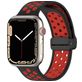 Mobigear Sport Plus Mag Bracelet Silicone Apple Watch Fermeture magnétique - 49/46/45/44 mm - Noir / Bordeaux