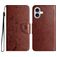 Mobigear Flowers Housse iPhone 16 Etui Porte-Monnaie - Marron
