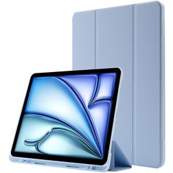 Mobigear Tri-Fold Gel Coque iPad Air 11 Pouces (2025) Etui en TPU,Similicuir + Porte-crayon - Bleu