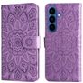 Mobigear Sunflower Housse Samsung Galaxy S26 Etui Porte-Monnaie - Violet