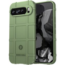Mobigear Rugged Shield Coque Google Pixel 9 Pro Coque arrière en TPU Souple Anti-Chocs - Vert