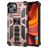 Mobigear Armor Stand Coque iPhone 13 Pro Coque arrière Rigide Anti-Chocs avec Support Amovible - Rose doré