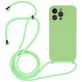 Mobigear Lanyard iPhone 14 Pro Coque avec cordon en Silicone - Vert