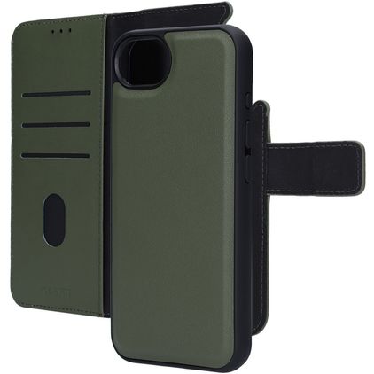 Mobiparts Housse iPhone 17e Etui avec Coque Détachable en Cuir Véritable Porte-Monnaie - Vert