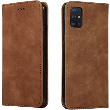 Mobigear Retro Slim Housse Samsung Galaxy A71 Etui Porte-Monnaie - Marron