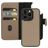 Mobiparts Housse iPhone 15 Pro MagSafe Etui avec Coque Détachable en Cuir Véritable Porte-Monnaie - Taupe