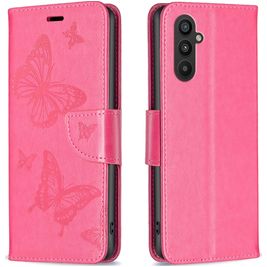 Mobigear Butterfly Housse Samsung Galaxy A24 Etui Porte-Monnaie - Magenta