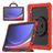 Mobigear RingGuard Coque Samsung Galaxy Tab S10 Ultra Coque arrière en Plastique rigide,Silicone + Porte-crayon + Bandoulière + Support Amovible - Rouge
