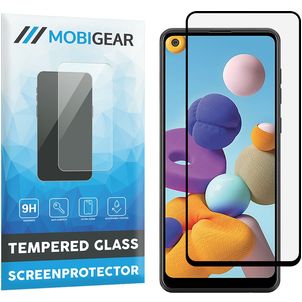 Mobigear Premium Samsung Galaxy A21 Verre trempé Protection d'écran - Compatible Coque - Noir