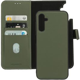 Mobiparts Housse Samsung Galaxy A14 Etui avec Coque Détachable en Cuir Véritable Porte-Monnaie - Vert