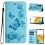 Mobigear Butterfly Housse Samsung Galaxy A35 Etui Porte-Monnaie - Bleu