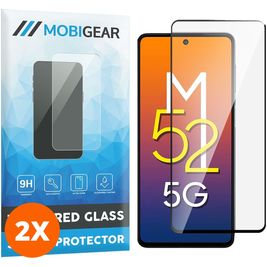 Mobigear Premium Samsung Galaxy M52 Verre trempé Protection d'écran - Compatible Coque - Noir (Lot de 2)