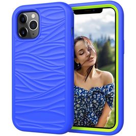 Mobigear Wave Coque iPhone 12 Pro Max Coque arrière Rigide Anti-Chocs - Bleu