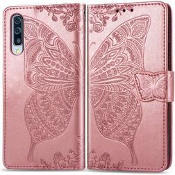 Mobigear Butterfly Housse Samsung Galaxy A50 Etui Porte-Monnaie - Rose doré