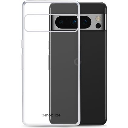 Mobilize Gelly Coque Transparente Google Pixel 8 Pro Coque arrière en TPU Souple - Transparent