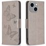 Mobigear Butterfly Housse iPhone 15 Plus Etui Porte-Monnaie - Gris