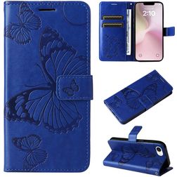 Mobigear Butterfly Housse iPhone 16e Etui Porte-Monnaie - Bleu
