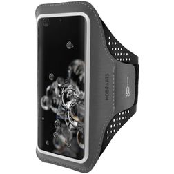 Mobiparts Comfort Fit Brassard Téléphone Samsung Galaxy S20 Ultra Brassard Coque de Sport en Neoprène - Noir