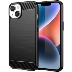 Mobigear Brushed Slim Coque iPhone 15 Coque arrière en TPU Souple - Noir