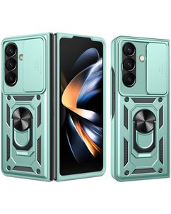 Mobigear Armor Ring Cam Slide Coque Samsung Galaxy Z Fold 8 Ultra Coque arrière Rigide Anti-Chocs avec Anneau-Support et Protecteur Lentilles - Vert