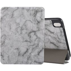 Mobigear Tri-Fold Marble Coque iPad 10 (2022) Etui + Porte-crayon - Gris