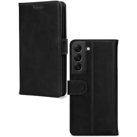 Mobilize Wallet Housse Samsung Galaxy S22 Etui en Cuir Véritable Porte-Monnaie - Noir