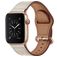 Mobigear Venezia Bracelet Cuir Apple Watch Fermeture boucle ardillon - 49/46/45/44 mm - Beige