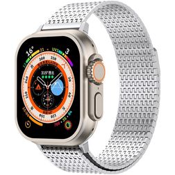 Mobigear Premium Loop Bracelet Milanais Apple Watch Fermeture magnétique - 42/41/40/38 mm - Argent
