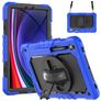 Mobigear SureGrip Xtreme Coque Samsung Galaxy Tab S9 Coque arrière en Plastique rigide,Silicone + Porte-crayon + Bandoulière + Support Amovible - Dark Blue