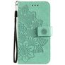 Mobigear Flowers OPPO A54 5G Étui Portefeuille - Turquoise